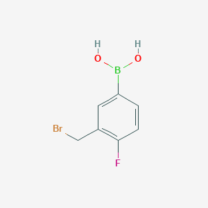 molecular formula C7H7BBrFO2 B8017919 3-(Bromomethyl)-4-fluorobenzeneboronic acid 