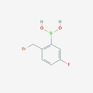molecular formula C7H7BBrFO2 B8017925 [2-(Bromomethyl)-5-fluorophenyl]boronic acid 