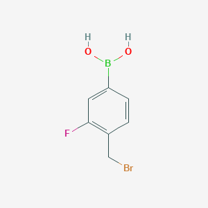 molecular formula C7H7BBrFO2 B8017941 4-(Bromomethyl)-3-fluorophenylboronic acid 