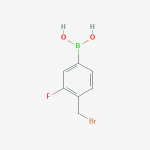 molecular formula C7H7BBrFO2 B8017941 4-(溴甲基)-3-氟苯硼酸 