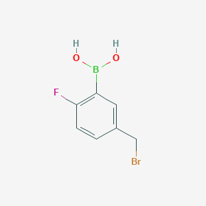 molecular formula C7H7BBrFO2 B8017945 5-Bromomethyl-2-fluorophenylboronic acid 