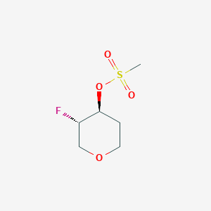 molecular formula C6H11FO4S B8017948 trans-3-Fluoro-tetrahydro-2H-pyran-4-yl methanesulfonate 