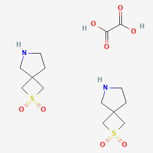 molecular formula C14H24N2O8S2 B8018002 2-Thia-6-azaspiro[3.4]octane 2,2-dioxide hemioxalate 