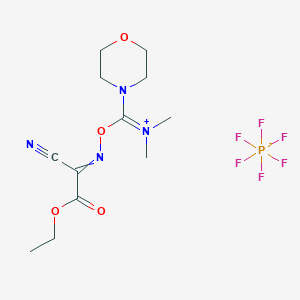 molecular formula C12H19F6N4O4P B8018018 (1-Cyano-2-ethoxy-2-oxoethylidenaminooxy)dimethylamino-morpholino-carbenium hexafluorophosphate 