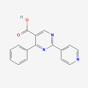 molecular formula C16H11N3O2 B8018037 4-Phenyl-2-pyridin-4-ylpyrimidine-5-carboxylic acid 