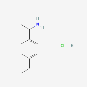 molecular formula C11H18ClN B8018082 1-(4-Ethylphenyl)propan-1-amine hydrochloride 