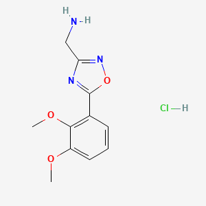 molecular formula C11H14ClN3O3 B8018097 (5-(2,3-Dimethoxyphenyl)-1,2,4-oxadiazol-3-yl)methanamine hydrochloride 