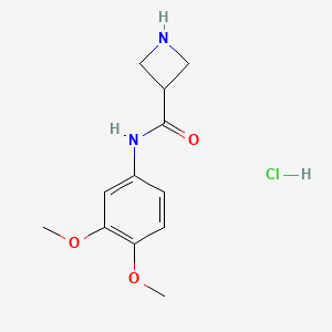 molecular formula C12H17ClN2O3 B8018105 N-(3,4-dimethoxyphenyl)azetidine-3-carboxamide hydrochloride 