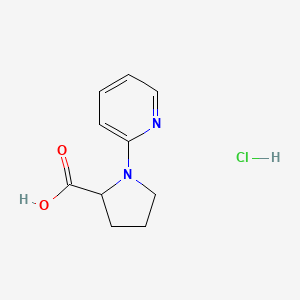 molecular formula C10H13ClN2O2 B8018134 1-(Pyridin-2-yl)pyrrolidine-2-carboxylic acid hydrochloride 