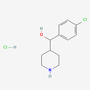 molecular formula C12H17Cl2NO B8018153 (4-Chlorophenyl)(piperidin-4-yl)methanol hydrochloride 