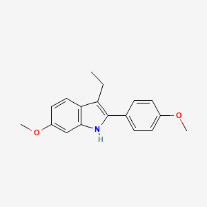 molecular formula C18H19NO2 B8018187 3-ethyl-6-methoxy-2-(4-methoxyphenyl)-1H-indole 