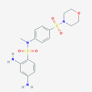 molecular formula C17H22N4O5S2 B8018200 2,4-diamino-N-methyl-N-(4-morpholin-4-ylsulfonylphenyl)benzenesulfonamide 