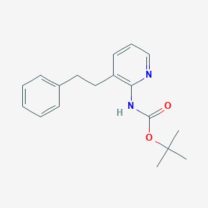 molecular formula C18H22N2O2 B8018214 tert-butyl N-[3-(2-phenylethyl)pyridin-2-yl]carbamate 
