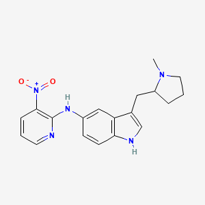 molecular formula C19H21N5O2 B8018222 3-[(1-methylpyrrolidin-2-yl)methyl]-N-(3-nitropyridin-2-yl)-1H-indol-5-amine 
