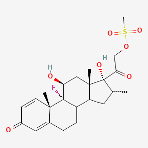 molecular formula C23H31FO7S B8018290 [2-[(9R,10S,11S,13S,16R,17R)-9-fluoro-11,17-dihydroxy-10,13,16-trimethyl-3-oxo-6,7,8,11,12,14,15,16-octahydrocyclopenta[a]phenanthren-17-yl]-2-oxoethyl] methanesulfonate 