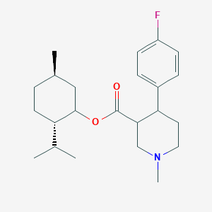 molecular formula C23H34FNO2 B8018296 [(2S,5R)-5-methyl-2-propan-2-ylcyclohexyl] 4-(4-fluorophenyl)-1-methylpiperidine-3-carboxylate 