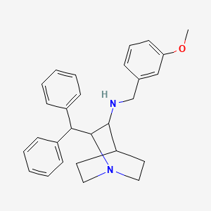 molecular formula C28H32N2O B8018319 2-benzhydryl-N-[(3-methoxyphenyl)methyl]-1-azabicyclo[2.2.2]octan-3-amine 