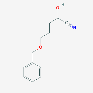 molecular formula C12H15NO2 B8018339 2-Hydroxy-5-phenylmethoxypentanenitrile 
