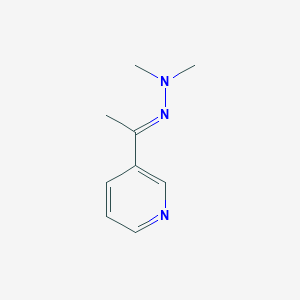 molecular formula C9H13N3 B8018346 N-methyl-N-[(E)-1-pyridin-3-ylethylideneamino]methanamine 