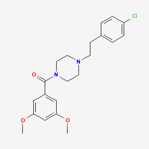 molecular formula C21H25ClN2O3 B8018352 Piperazine, 1-[2-(4-chlorophenyl)ethyl]-4-(3,5-dimethoxybenzoyl)- 