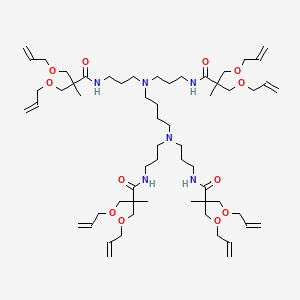 molecular formula C60H104N6O12 B8018413 N-[3-[4-[bis[3-[[2-methyl-3-prop-2-enoxy-2-(prop-2-enoxymethyl)propanoyl]amino]propyl]amino]butyl-[3-[[2-methyl-3-prop-2-enoxy-2-(prop-2-enoxymethyl)propanoyl]amino]propyl]amino]propyl]-2-methyl-3-prop-2-enoxy-2-(prop-2-enoxymethyl)propanamide 