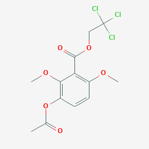 molecular formula C13H13Cl3O6 B8018503 2,2,2-Trichloroethyl 3-acetyloxy-2,6-dimethoxybenzoate 
