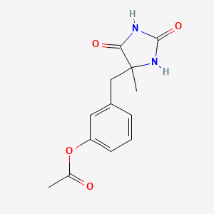 molecular formula C13H14N2O4 B8018508 [3-[(4-Methyl-2,5-dioxoimidazolidin-4-yl)methyl]phenyl] acetate 
