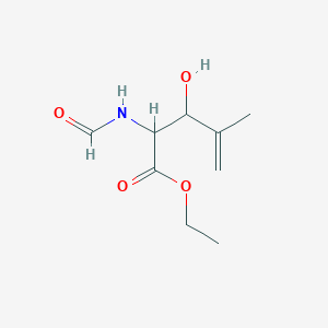 molecular formula C9H15NO4 B8018565 2-Formylamino-3-hydroxy-4-methyl-4-pentenoic acid ethyl ester 