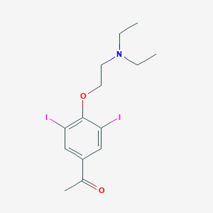 molecular formula C14H19I2NO2 B8018570 1-[4-[2-(Diethylamino)ethoxy]-3,5-diiodophenyl]ethanone 
