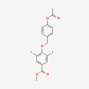 molecular formula C17H14I2O5 B8018586 Methyl 4-[(4-acetyloxyphenyl)methoxy]-3,5-diiodobenzoate 