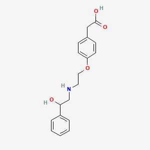 molecular formula C18H21NO4 B8018594 (4-{2-[(2-Hydroxy-2-phenylethyl)amino]ethoxy}phenyl)acetic acid 