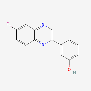 molecular formula C14H9FN2O B8018618 3-(6-Fluoroquinoxalin-2-yl)phenol 