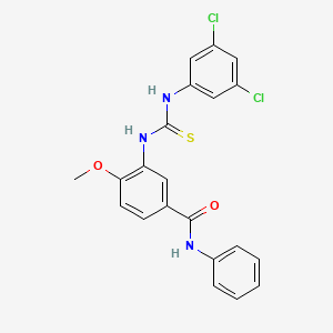 molecular formula C21H17Cl2N3O2S B8018631 3-[3-(3,5-Dichlorophenyl)-thioureido]-4-methoxy-N-phenyl-benzamide 