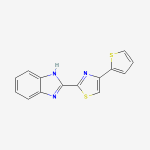 molecular formula C14H9N3S2 B8018635 2-(1H-benzimidazol-2-yl)-4-thiophen-2-yl-1,3-thiazole 