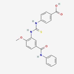 4-[[2-Methoxy-5-(phenylcarbamoyl)phenyl]carbamothioylamino]benzoic acid