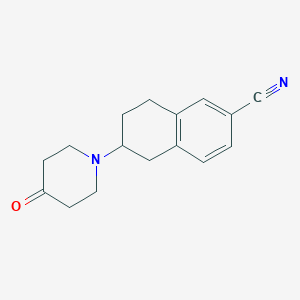 molecular formula C16H18N2O B8018714 6-(4-Oxopiperidin-1-yl)-5,6,7,8-tetrahydronaphthalene-2-carbonitrile 