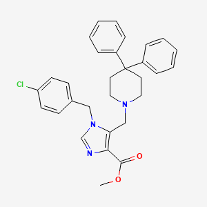 molecular formula C30H30ClN3O2 B8018752 Methyl 1-[(4-chlorophenyl)methyl]-5-[(4,4-diphenylpiperidin-1-yl)methyl]imidazole-4-carboxylate 