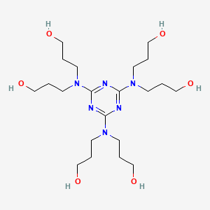 molecular formula C21H42N6O6 B8018764 3-[[4,6-Bis[bis(3-hydroxypropyl)amino]-1,3,5-triazin-2-yl]-(3-hydroxypropyl)amino]propan-1-ol 