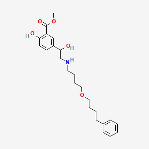 molecular formula C24H33NO5 B8018771 Methyl 2-hydroxy-5-[1-hydroxy-2-[4-(4-phenylbutoxy)butylamino]ethyl]benzoate 