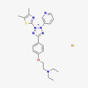 molecular formula C23H28BrN7OS B8018851 2-[4-[2-(4,5-dimethyl-1,3-thiazol-2-yl)-3-pyridin-3-yltetrazol-2-ium-5-yl]phenoxy]-N,N-diethylethanamine;bromide 