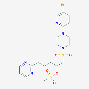 molecular formula C19H26BrN5O5S2 B8018864 [1-[4-(5-Bromopyridin-2-yl)piperazin-1-yl]sulfonyl-5-pyrimidin-2-ylpentan-2-yl] methanesulfonate 
