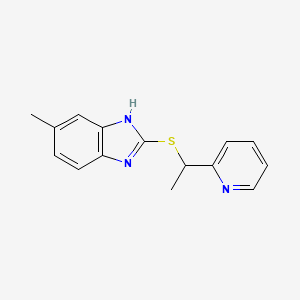 molecular formula C15H15N3S B8018955 6-methyl-2-(1-pyridin-2-ylethylsulfanyl)-1H-benzimidazole 