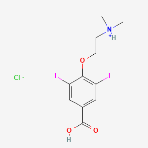 molecular formula C11H14ClI2NO3 B8018962 2-(4-Carboxy-2,6-diiodophenoxy)ethyl-dimethylazanium;chloride 
