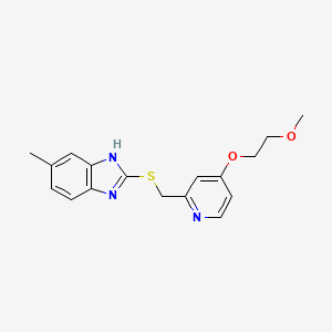 molecular formula C17H19N3O2S B8018980 2-[[4-(2-methoxyethoxy)pyridin-2-yl]methylsulfanyl]-6-methyl-1H-benzimidazole 