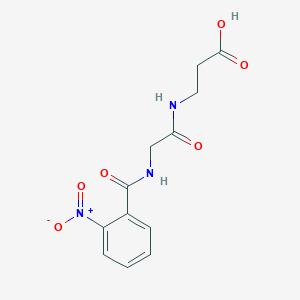molecular formula C12H13N3O6 B8019001 3-[[2-[(2-Nitrobenzoyl)amino]acetyl]amino]propanoic acid 