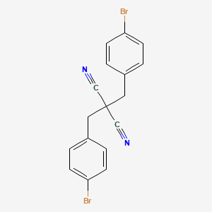 molecular formula C17H12Br2N2 B8019043 2,2-Bis[(4-bromophenyl)methyl]propanedinitrile 