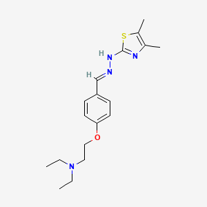 molecular formula C18H26N4OS B8019055 N-[(E)-[4-[2-(diethylamino)ethoxy]phenyl]methylideneamino]-4,5-dimethyl-1,3-thiazol-2-amine 