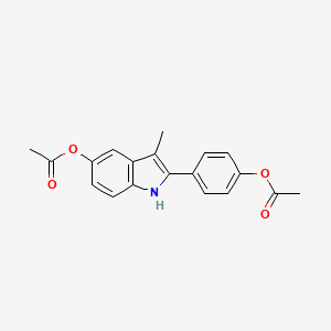 molecular formula C19H17NO4 B8019060 1H-Indol-5-ol, 2-[4-(acetyloxy)phenyl]-3-methyl-, 5-acetate CAS No. 91444-55-2
