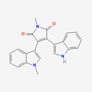 molecular formula C22H17N3O2 B8019068 3-(1H-indol-3-yl)-2-(1-methyl-1H-indol-3-yl)-N-methylmaleimide 