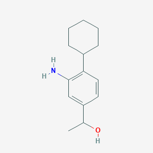 molecular formula C14H21NO B8019153 1-(3-Amino-4-cyclohexylphenyl)ethanol 